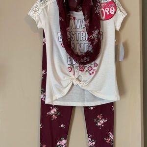 2 Piece Outfit with Scarf